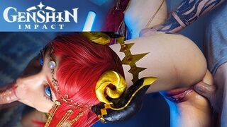 Keleti táncosnő nilou seggét alaposan megdugja a léce – genshin impact cosplay